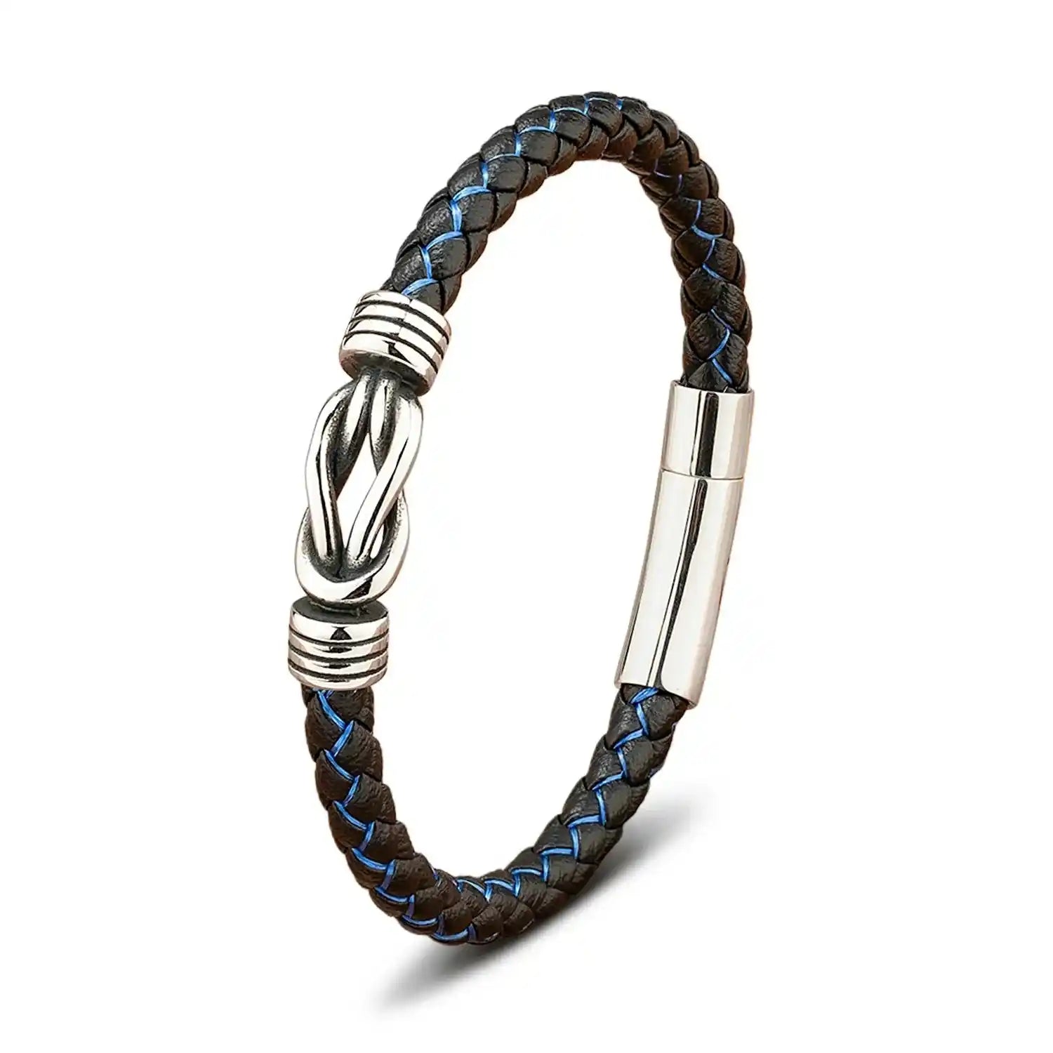 Orion Genuine Leather & Steel Bracelet
