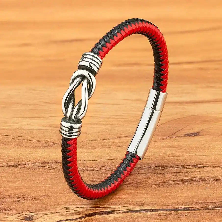 Orion Genuine Leather & Steel Bracelet