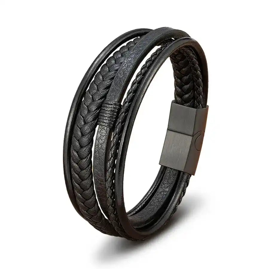 Taormina Leather & Steel Bracelet