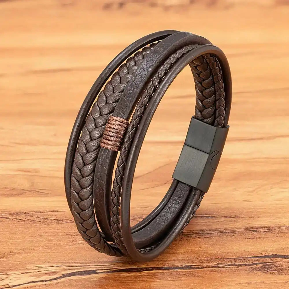 Taormina Leather & Steel Bracelet